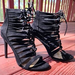👠JustFab Lace Up High Heel Shoes 👠